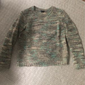 Theory Womens Wool Sweater Gray Green Size M
